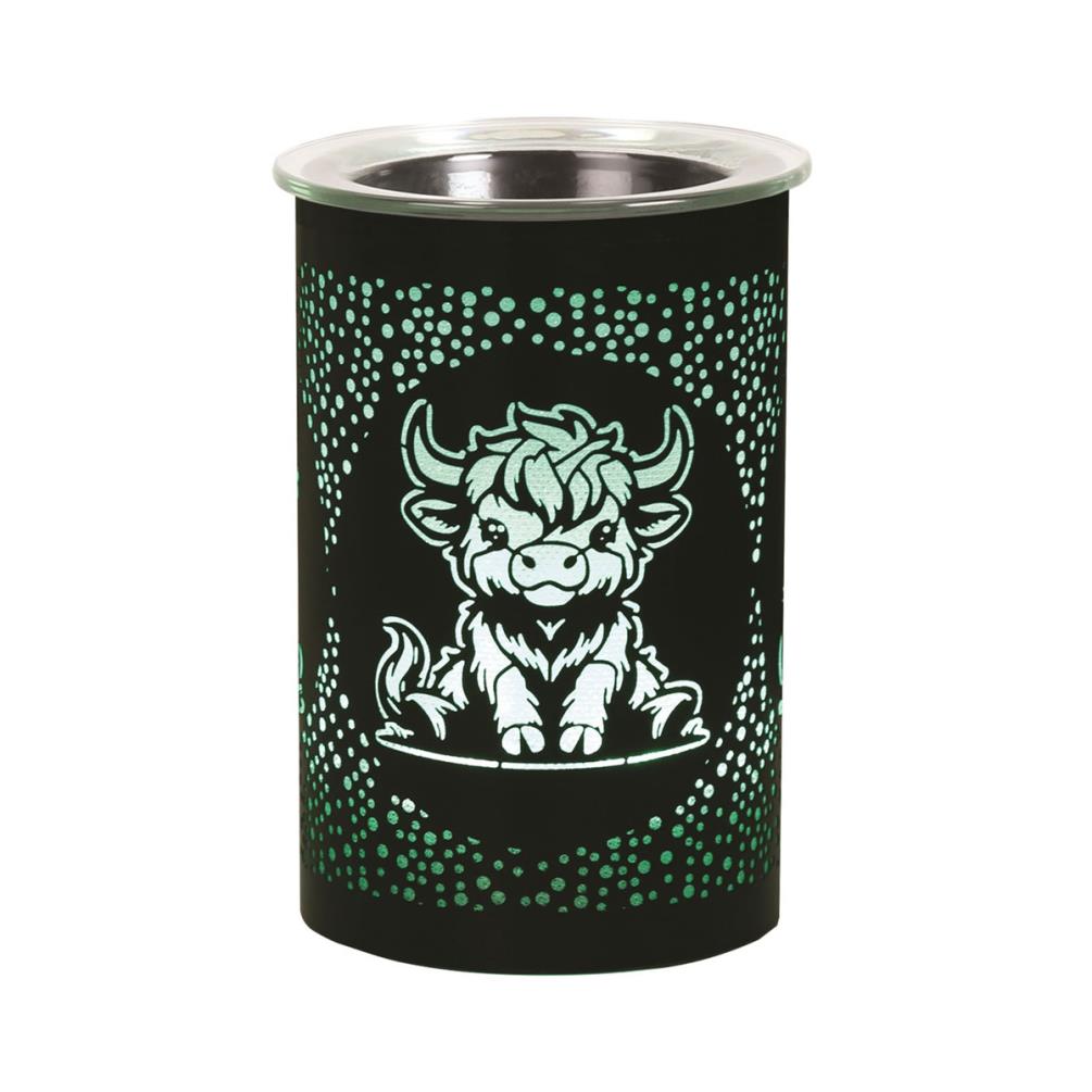 Aroma Black Highland Cow Colour Changing Electric Wax Melt Warmer Extra Image 1